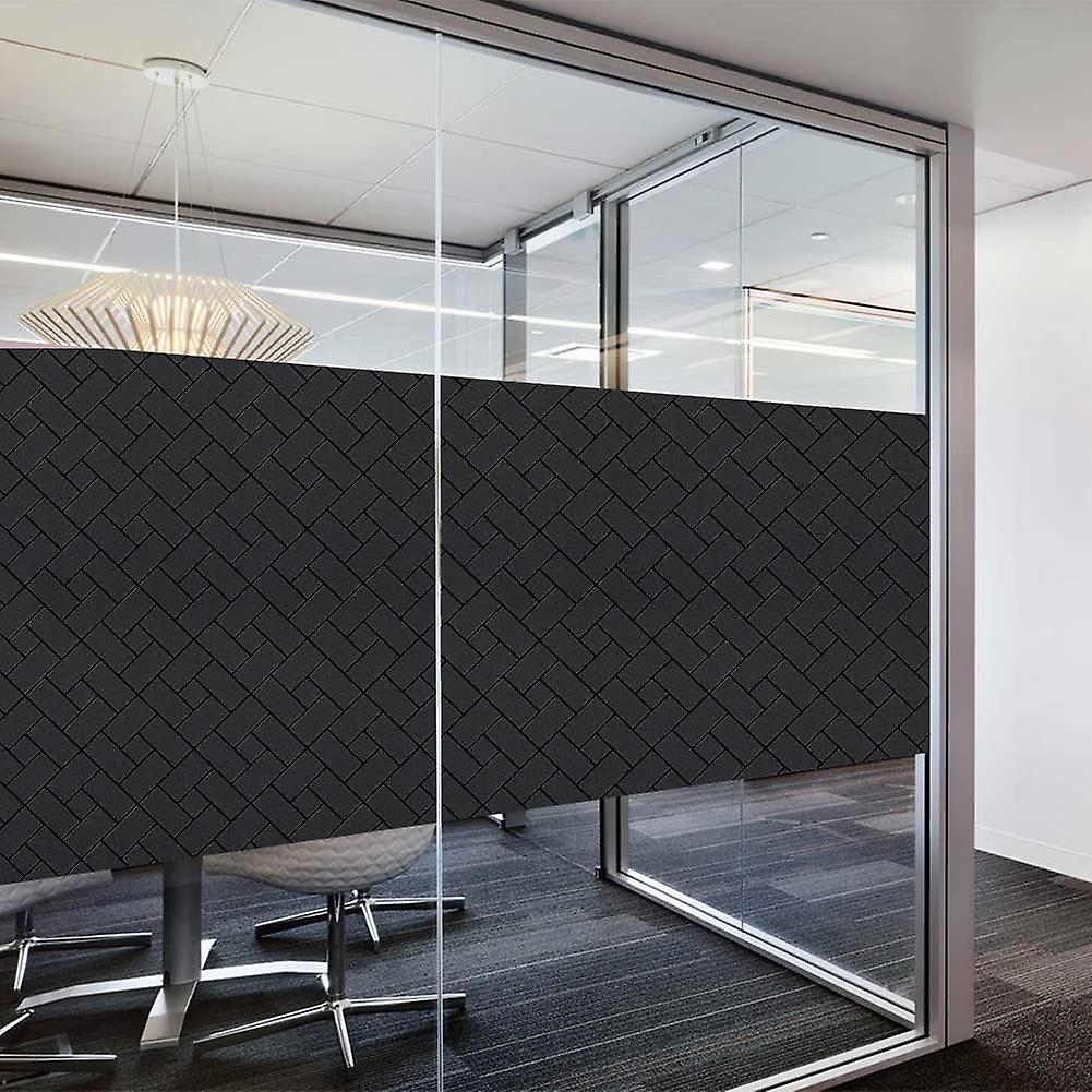 Sichtschutzfolie für Fenster, Verdunkelungsfolie, elektrostatische Fensterfolie, Anti-UV-Matteffektfolie für Büro, Zuhause, Badezimmer, Schlafzimmer, Küche(schwarz,44,3x200