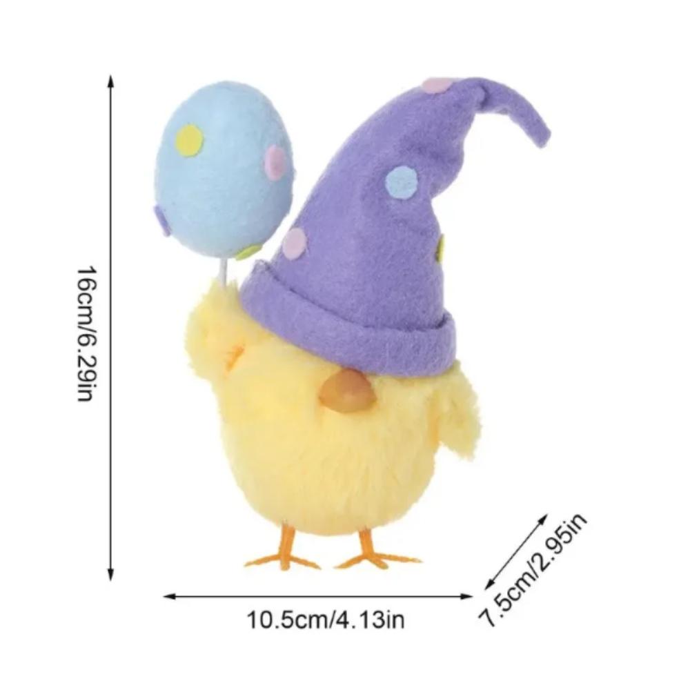 Cute Design Egg Chick Doll Yellow Color Animal Figurines New Arrival Chicken Doll  Easter Party фиолетовый