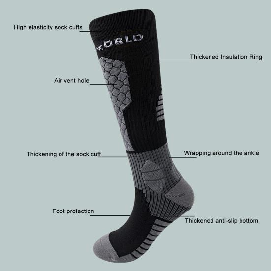 Winter Ski Socks Men Women Thickened Warm Compression Sports Socks Thermal Knee High Socks for Mountaineering Snowboarding Skiing