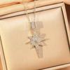 Pendentif Étoile à Huit Branches: Accessoire DIY de Luxe en Cuivre et Zirconia pour Femmes