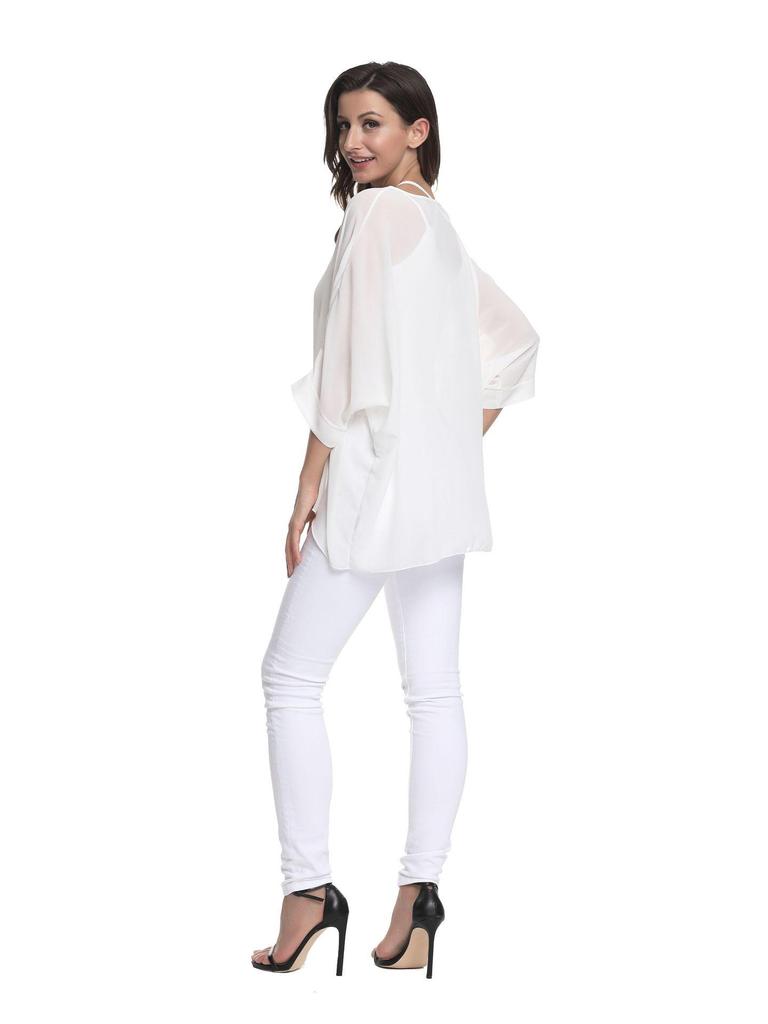 Bohemian Chiffon Sun Protection Bikini Cover-Up for Plus Size Women