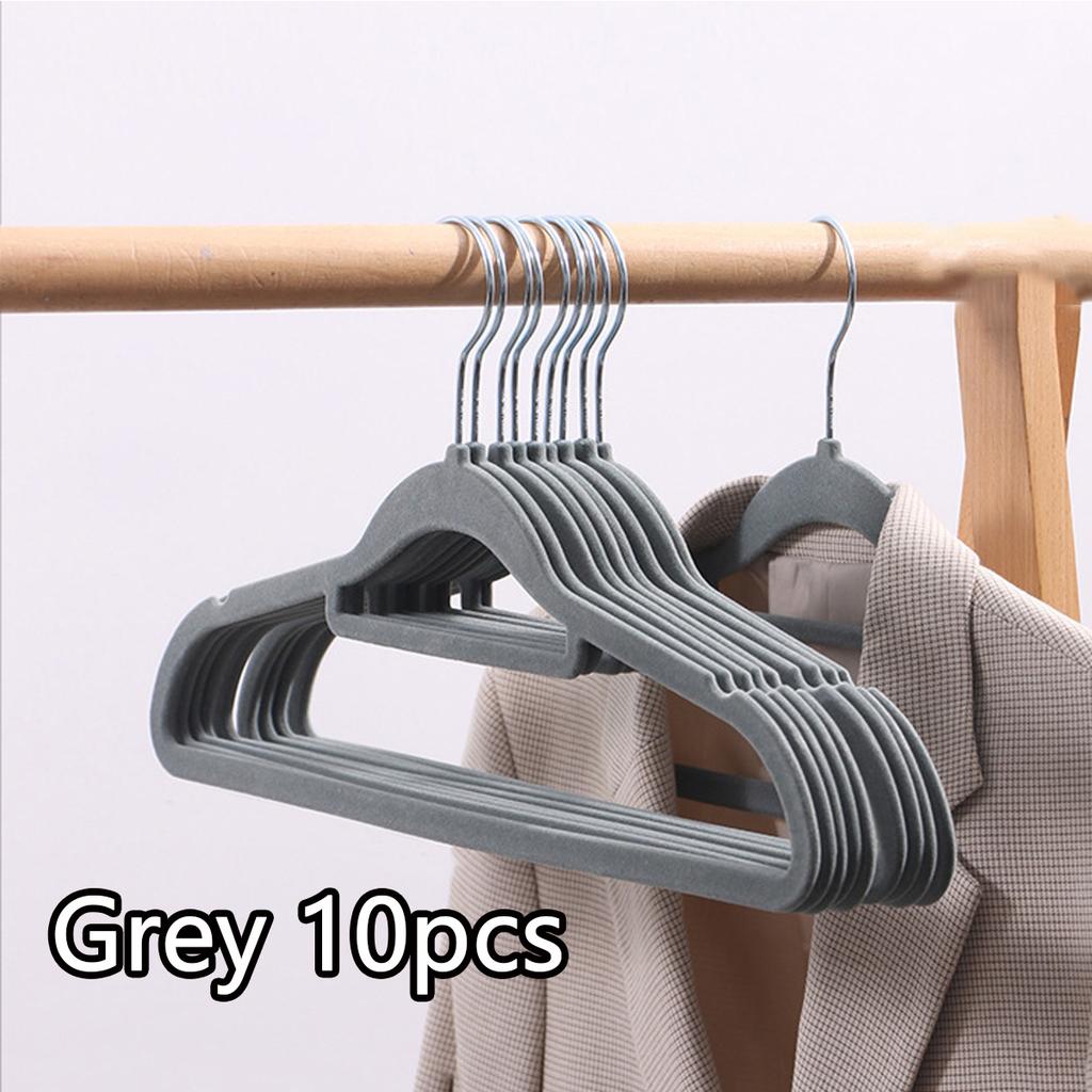 10/20 Pieces of High-End Velvet Clothes Hangers, Non-Slip Flocked Felt Clothes Hangers, Solid Clothes Hangers, Heavy-Duty Clothes Hangers
