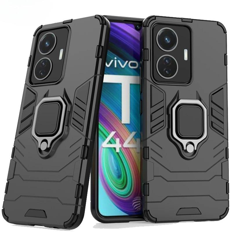 For Vivo T1 Case Armor Magnetic Suction Stand Full Back Cover For Vivo T1 Snapdragon 680 Case Cover For Vivo T1 44W 6.44 inch