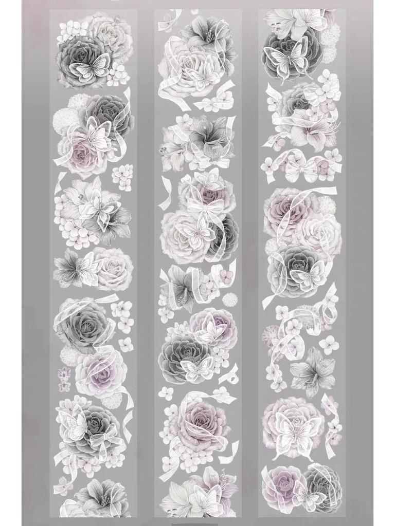 Falling Sunset Tide Washi Tape & Stickers for Journals: Flowing Hemp Ancient Style