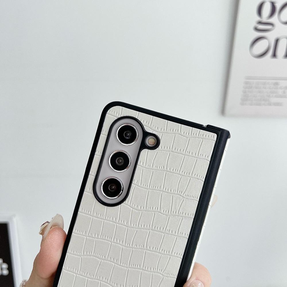 Higth Quality Business Sle Crocodile Leather Hing Phone Case for Samsung Galaxy Z Fold 3 4 5 6 7 Shockproof Protect Cover