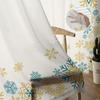Natal inverno flocos de neve quarto transparente cortinas decoração do feriado janela voile tule cortina