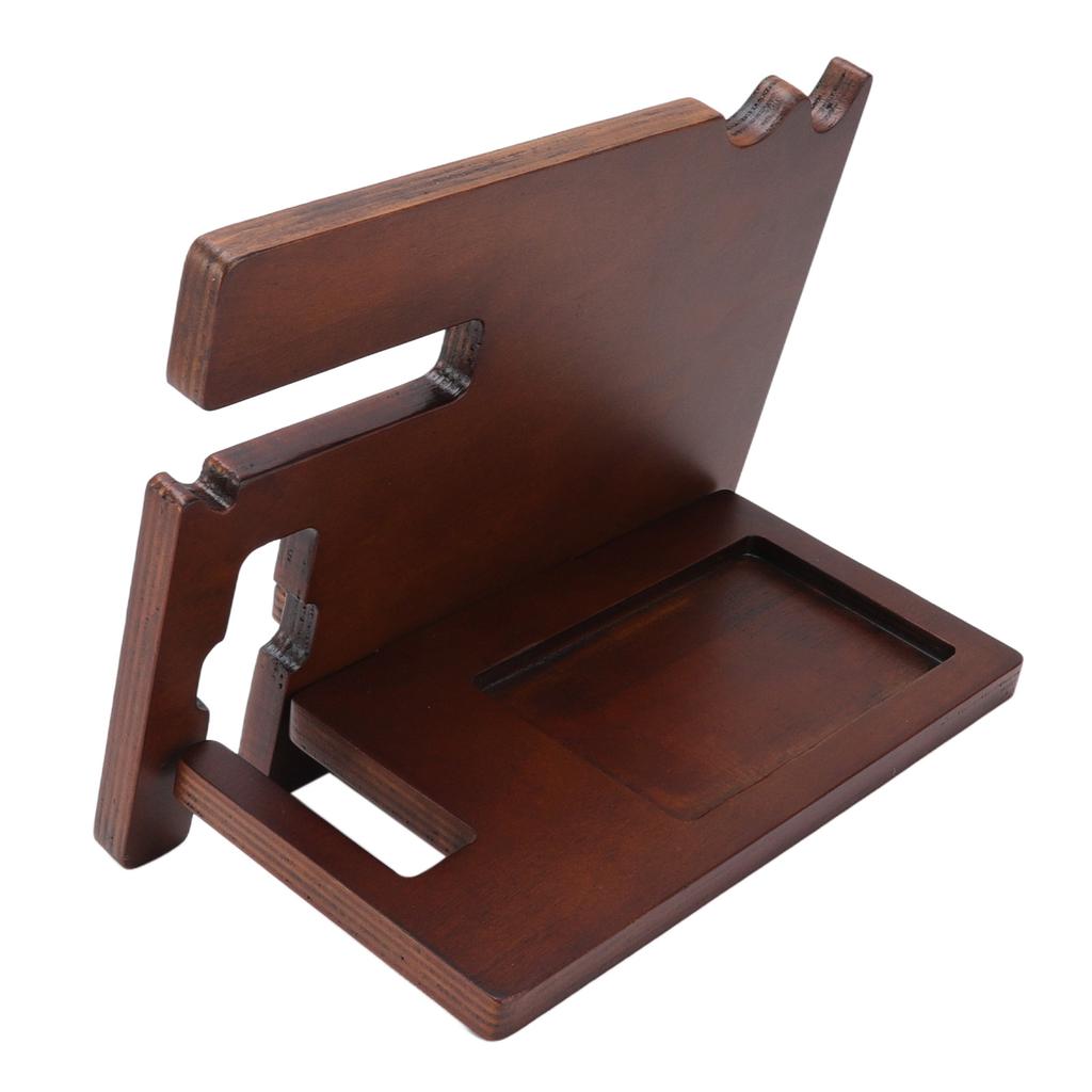 Wood Docking Station Multifunctional Wood Phone Docking Station Desktop Storage Bracket for Watch Glasses Key Jewelry