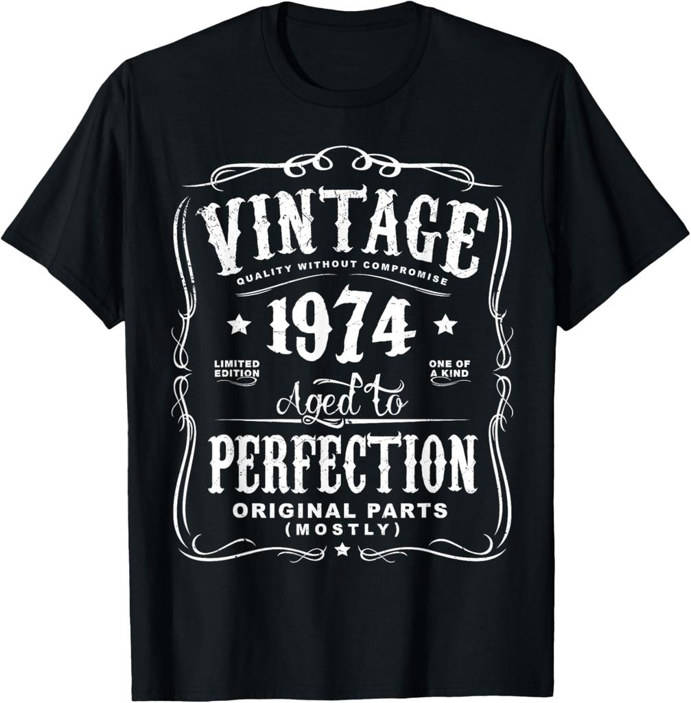 51 Years Old Gifts Men Vintage Made in 1974 51th Birthday T-Shirt Custom Printed Graphic T Shirts Graphic T Shirts Camiseta