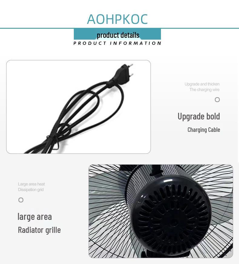 10-Inch Oscillating Floor Fan for Home & Office - High Power, Dual Voltage 110V/220V Circulation Fan