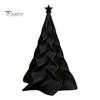 Mini Christmas Tree Desktop Ornament 3D Printed Pleated Ornament, Small Wavy Holiday Table Decor Decoration with Star Topper for Home Office