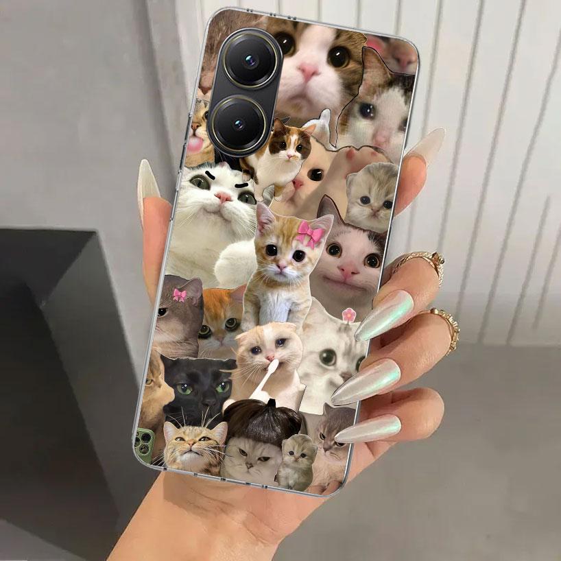 Crying Cat Memes Phone Case for Xiaomi Poco X5 X6 X7 Pro F7 Ultra M7 Redmi 15 15C 13 13C 12 12C 10 10A 10C 9 9A 9C 9T Shell Poco