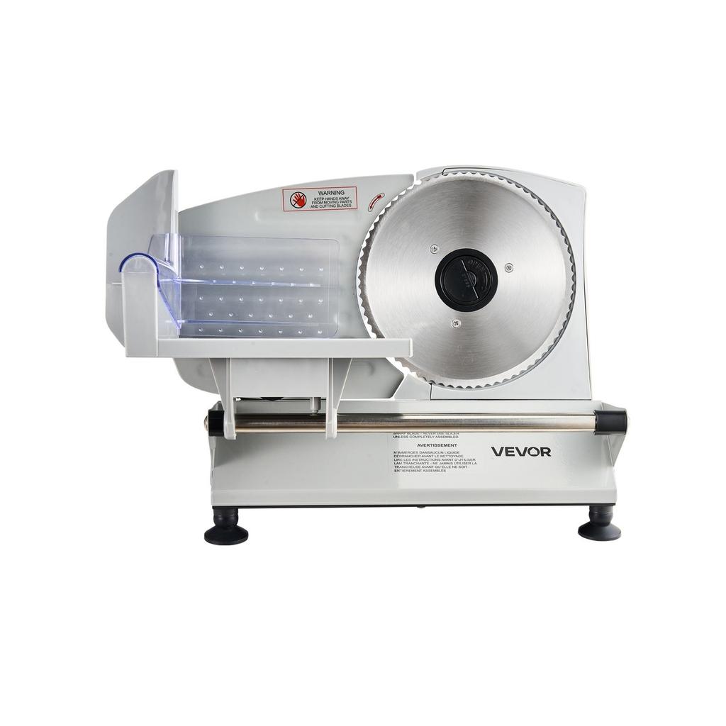 Meat Slicer, 150W Electric Deli Slicer Machine with 170 Mm Sharp Blade, Home Meat-Slicer with 65-90 RPM Slicing Speed, 0-15 Mm Adjustable Thickness,