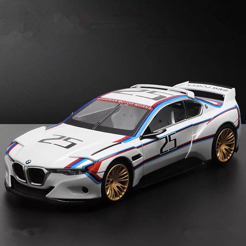 1/24 BMW CSL Alloy Track Racing Car Model Diecasts Metal Toy Car Vehicles Model Simulation Sound and Light Collection Kids Gifts