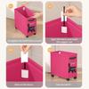 Oxford Cloth Under Desk Cart Storage Basket Cartoon Animal Print Cute Rolling Storage Cart Movable Foldable Dirty Clothes Basket