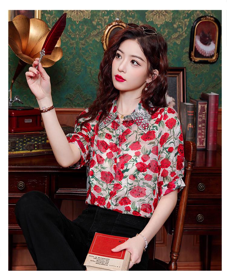 2025 New Chinese Style Fashion Printed Shirt for Women