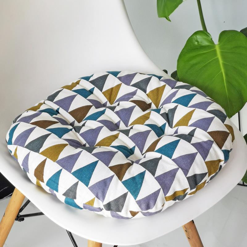 Coarse Cloth Round Style Cotton and Linen Style Seat Cushion Home Circular Cushion Japanese Style Futon Cushion Decoration