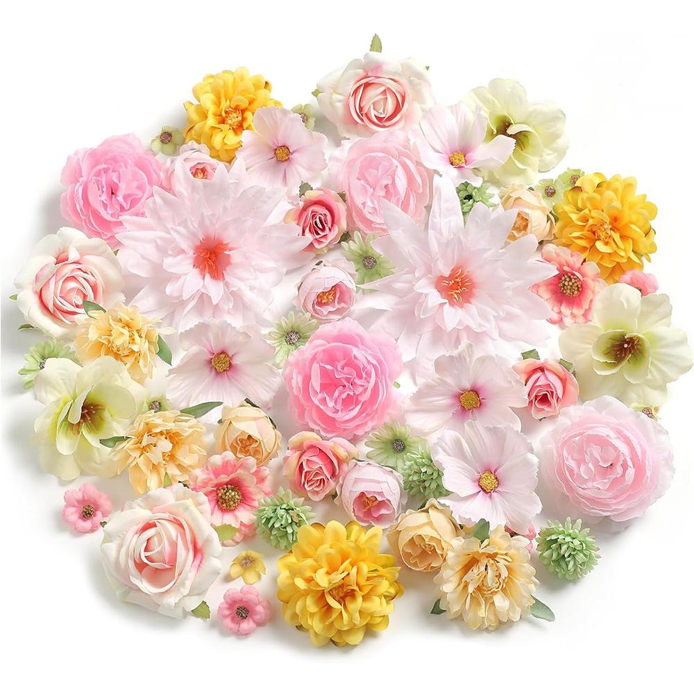 Mix Rose Artificial Flowers Heads Silk Fake Flowers for Home Room Decor Garden Wedding Decoration Wreath Garlands Gift Accessory