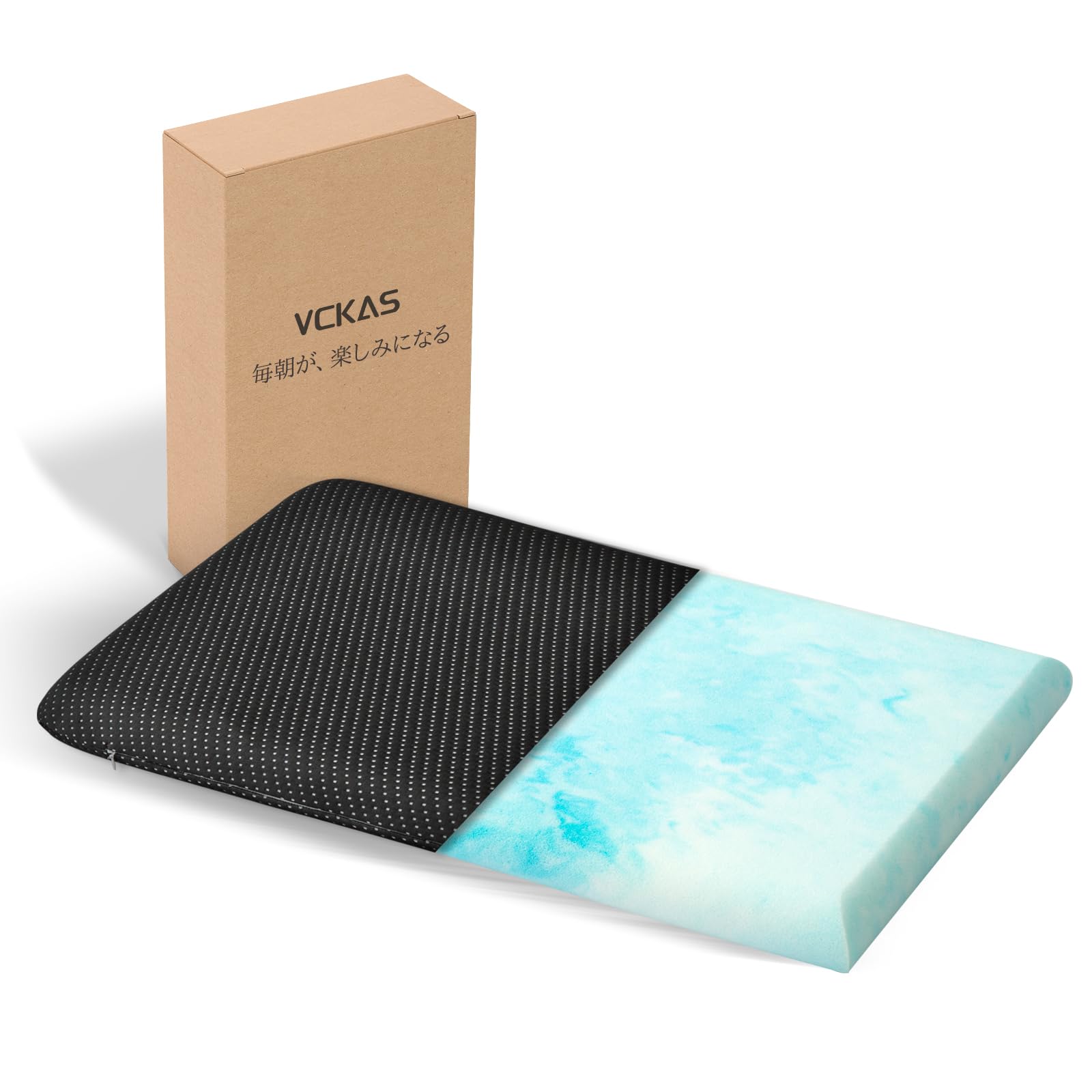 

VCKAS Low-Profile Pillow, Approximately 6cm, Specialized for Back Sleeping, Flat Design, Breathable, Washable Cover, Designed in Japan, 2-Year