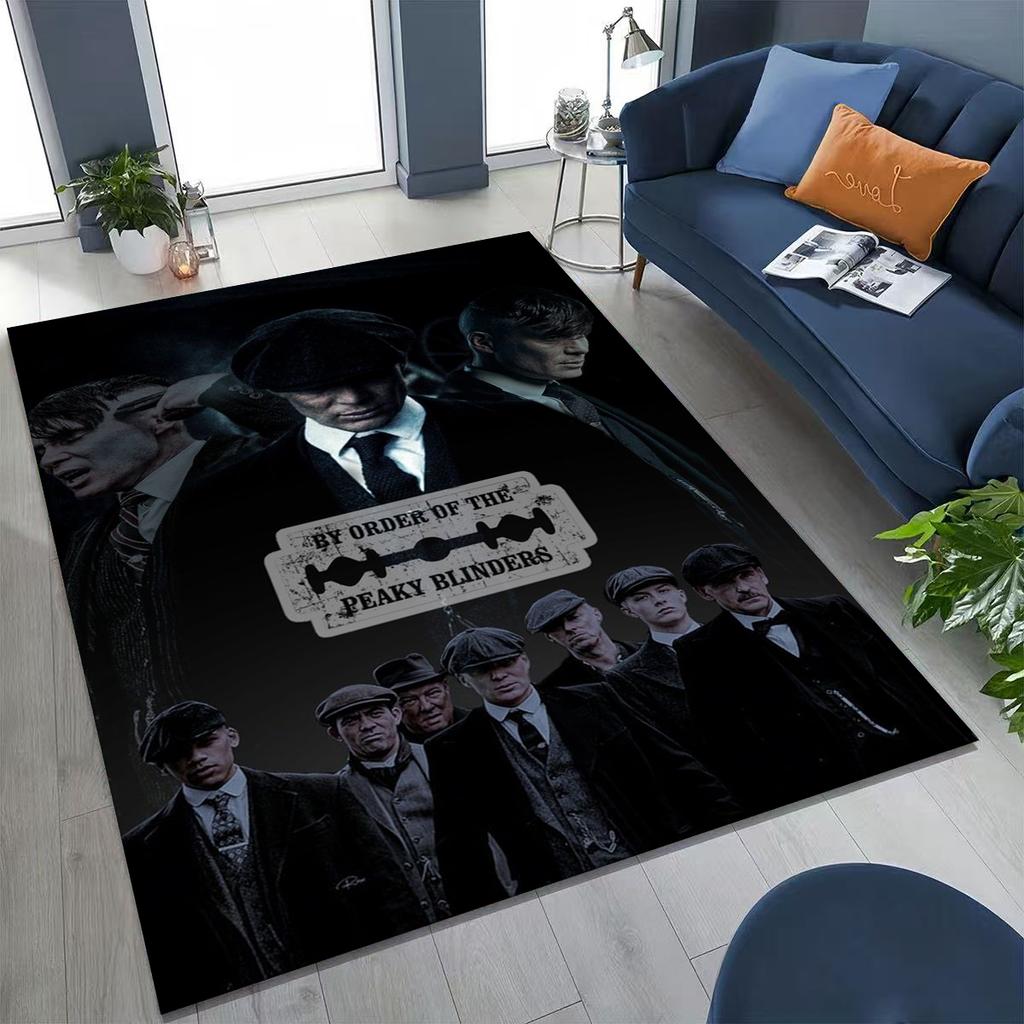 3D Tommy Shelby P-Peaky B-Blinders Kunst Teppich für Schlafzimmer Wohnzimmer Sofa Zuhause Fußmatte Dekor, Große Kinder Rutschfeste Bodenmatte
