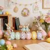 Osterhase Wortschild Dekoration mit Eiern für Zuhause Frühling