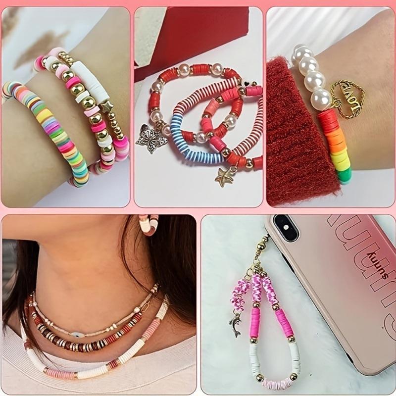 2400Pcs Polymer Clay Bead Treasure Making Bracelet Necklace Diy Jewelry, Soft Pottery Kit