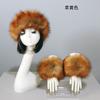 3pcs/Set Women Winter Faux Fox Fur Headband Hats Cuffs Fashion Warmth Female Wrist Sleeve Gloves Faux Fur Cap Russian Style