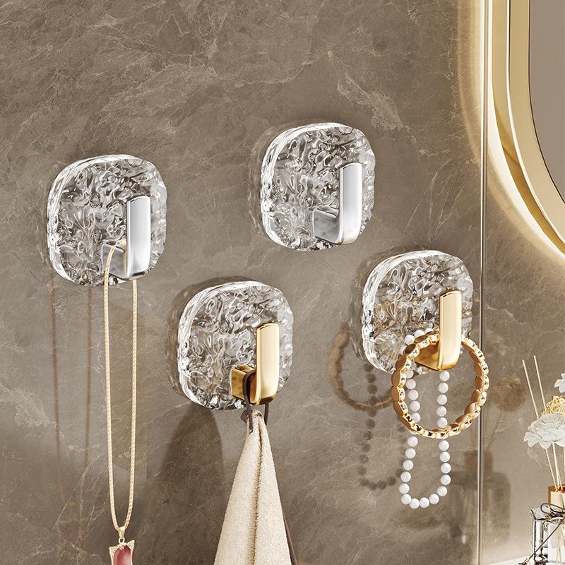 Glacier Texture Wall-Mounted Adhesive Hooks for Kitchen and Bathroom Storage