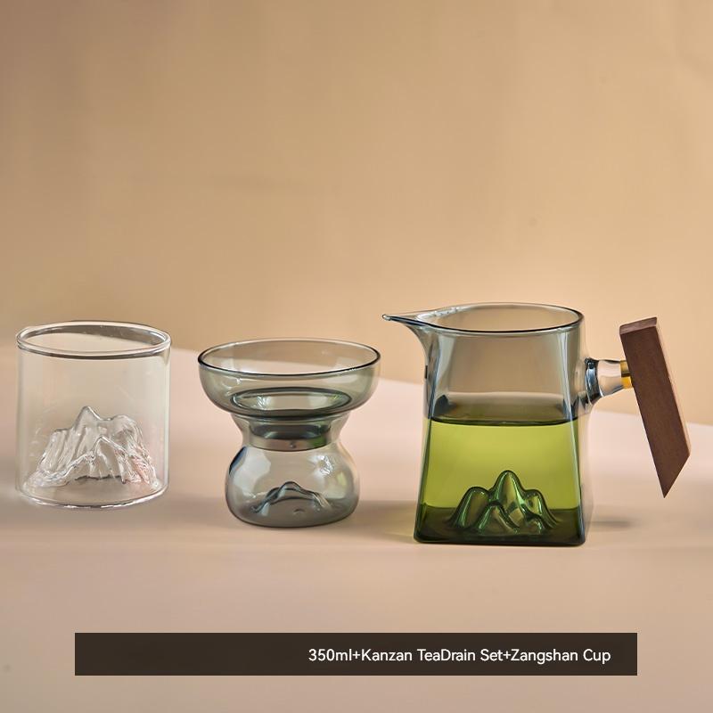 Tea Cup 350ml Pyrex Tea Set Accessories Chinese Kung Fu Cup With Handle Fair Cup Handmade Teapot Filter Tea Set