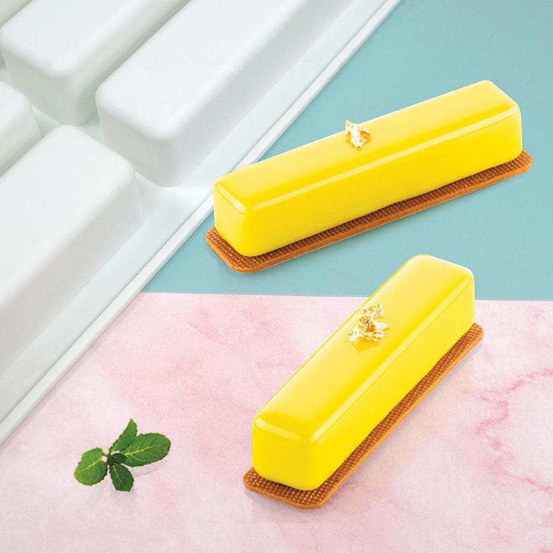 Oval Long Strip Mousse Cake Mold Silicone Pastry Mold For Sweets Cake Forms Tray Diy Homemade French Sweets Baking Mould