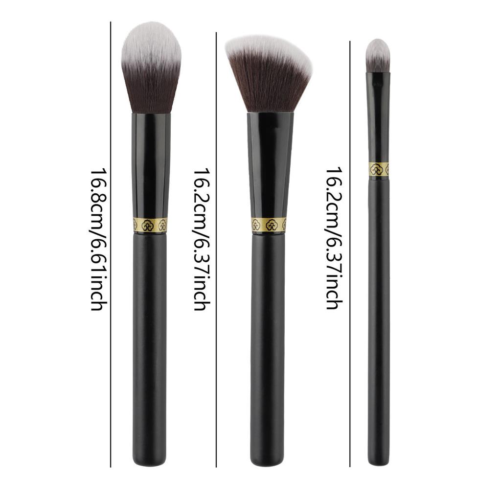 3 Makeup Brushes with Circles, Natural Smudge Highlight Brush, Contour Brush, Eyeshadow Brush, Lip Brush, No Stuck Powder, Beauty Tool Now
