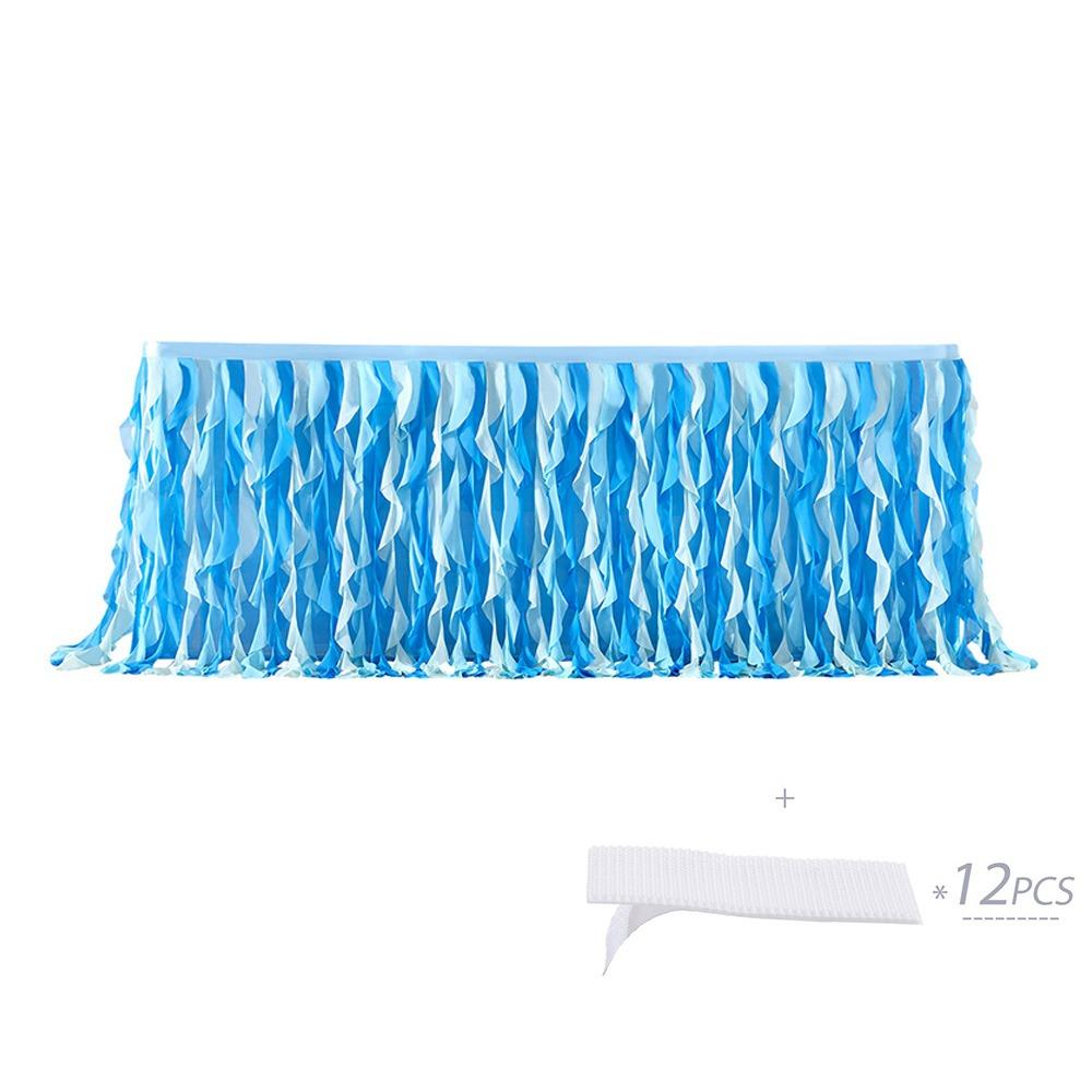 183cm*76cm Ruffle Table Skirt Multicolor Table Skirt Elegant Tulle Table Skirt for Baby Shower