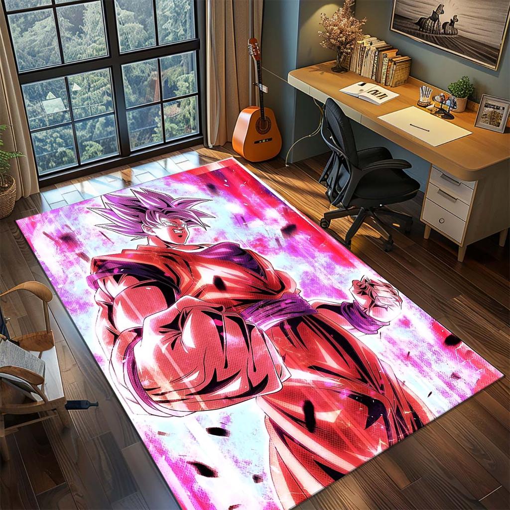 Dragon Ball Goku Anime Teppich Großer Teppich Rutschfeste Waschbare Fußmatte Gamer Zimmer Schlafzimmer Heimdekoration -QJY
