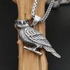 Vintage Vikings Owl Pendant Necklace For Men Women Stainless Steel Amulet Animal Necklaces Nordic Jewelry Dropshipping