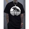 Men'S Royal Blue Coconut Tree Graphic 100% Cotton T-Shirt Everyday T-Shirt Gift for Friends Classmates Novelty T-Shirt for Men