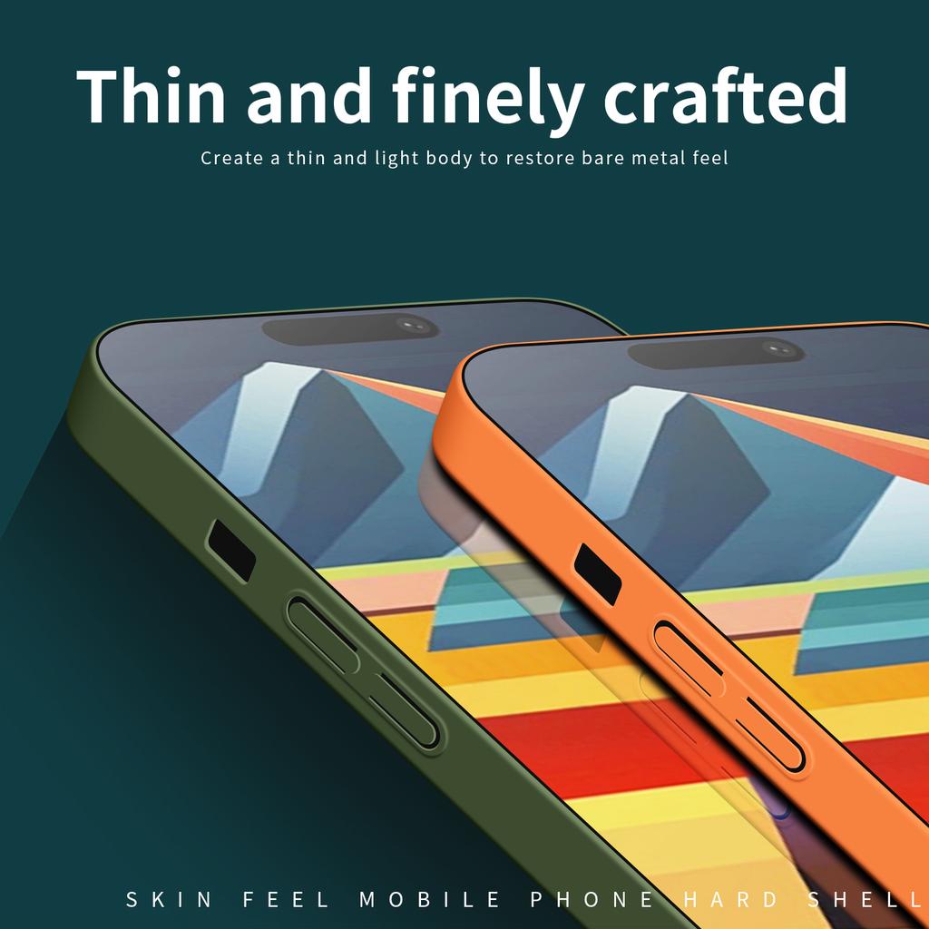 MOFI JK Qin Series Shockproof Matte Case for iPhone 15 Skin-Touch Acrylic+TPU Phone Cover