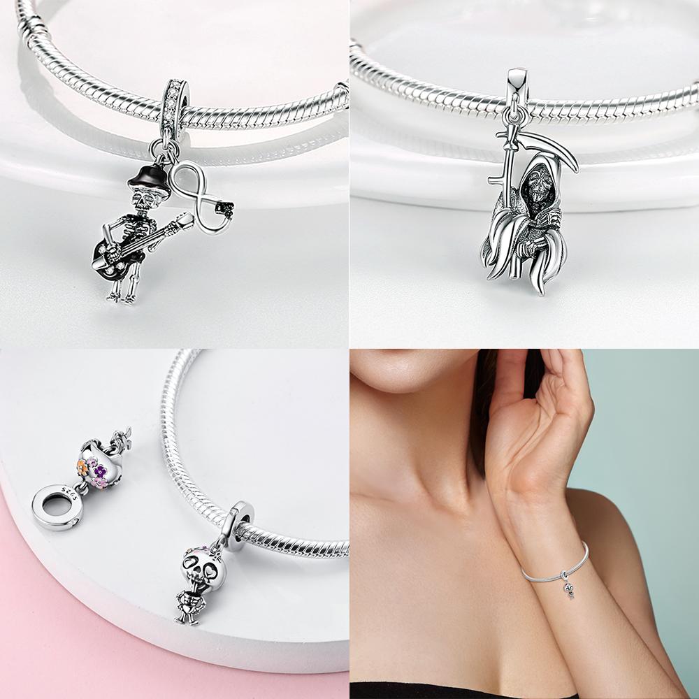 Exquisite Skull Man Castle Blood Night Butterfly Fantasy Pendant Copper Charms Fit Original Bracelet Women Diy Jewelry Gift
