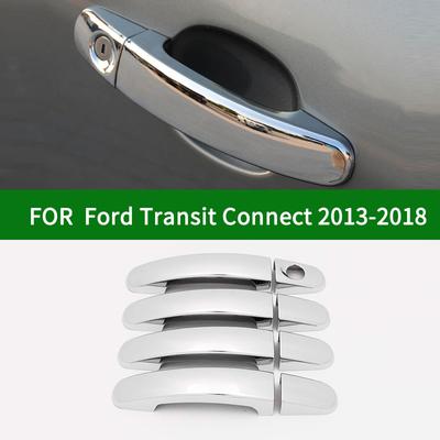 For Ford Transit Connect 2013-2018 Accessory Glossy Chrome Silver Car Side Door Handle Covers Trim 2014 2015 2016