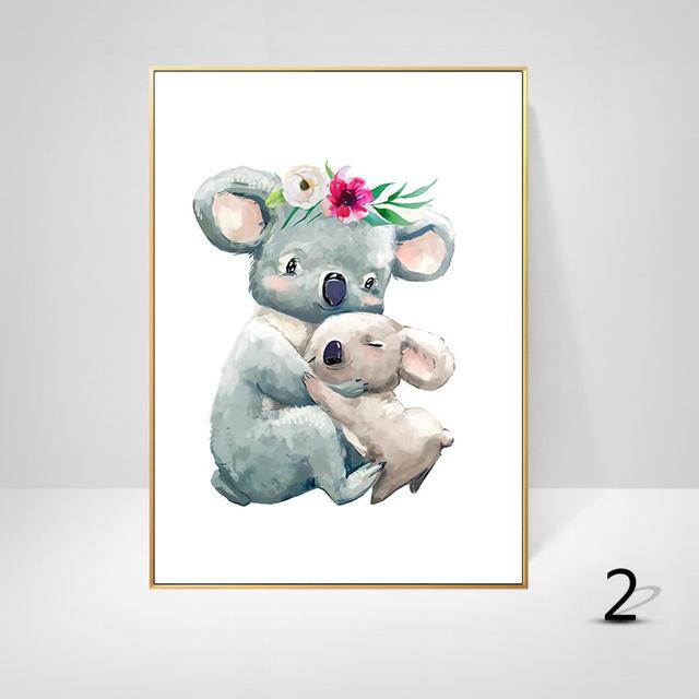 

Современный мультяшный зверь, лиса, слон, медведь, скандинавский стиль, декоративная картина для детской комнаты, подвесная картина, холст, настенная художественная игрушка 21*30cm