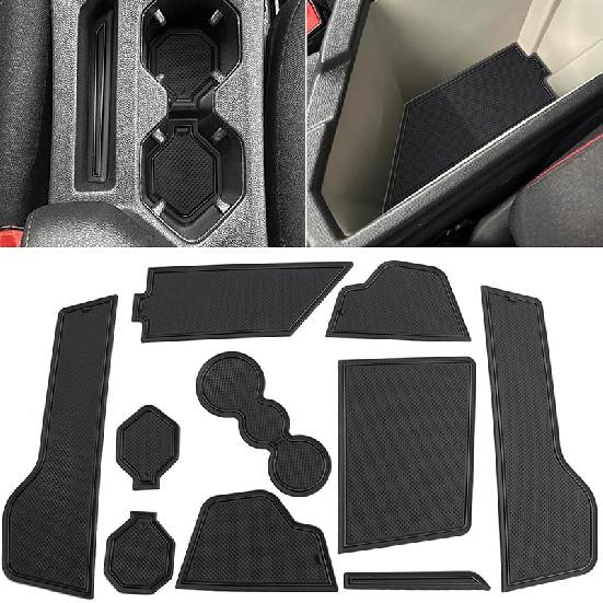 Auovo Protector Mats For Volkswagen Jetta Accessories 2025 -2024 Fit Cup Holder Erts Door Console Liners Dust Mat Car Interior Trim(10-Pc Set)(Dark