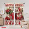 2pcs,2D Plane Printing Curtains Roller Blinds Strawberry Kitchen Durable 100% Polyester Fabric (without Rod) Decorations Inside