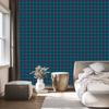 Green Checkered Wallpaper Navy Blue and Turquoise for Living Room and Bedroom 50x1000