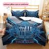 Custom Name Sunderland AFC Pattern Bedding Quilt Set  Home Decoration  Gift (1 * duvet cover + 2 * pillowcase  without core)