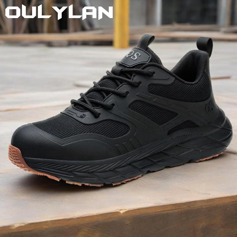 Oulylan New Work Sneakers Steel Toe Shoes For Men Safety Shoes Puncture-Proof Work Shoes Boots Fashion Indestructible Footwear