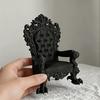 Luxury Gothic Throne Model Dark Brown Black With Gold Accents For Desktop Office Game Room Decor Collectible Display Stand
