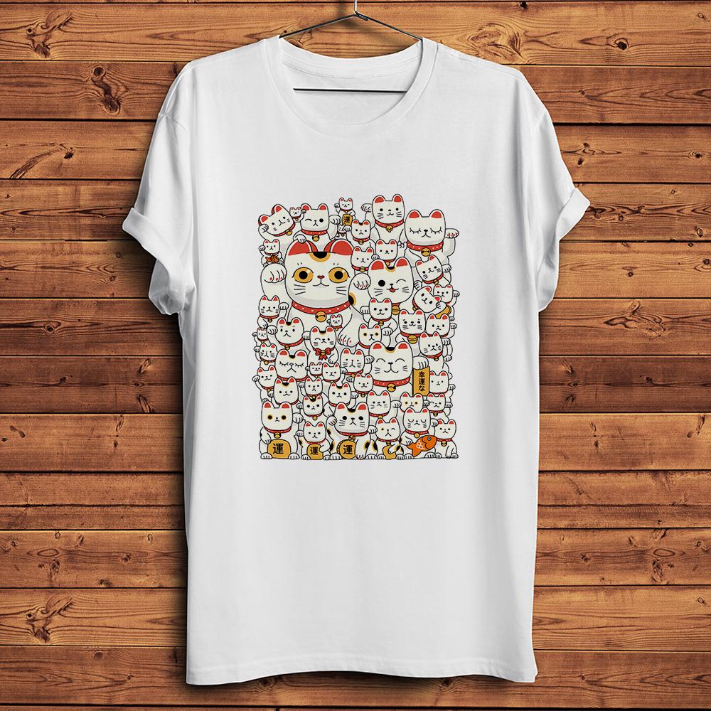 

Unisexeki Neko Meow Crowd Funny Lucky Cats Tshirt Unisex White Casual Short Sleeve TShirtstreetwearBreathable Nocracking Print S