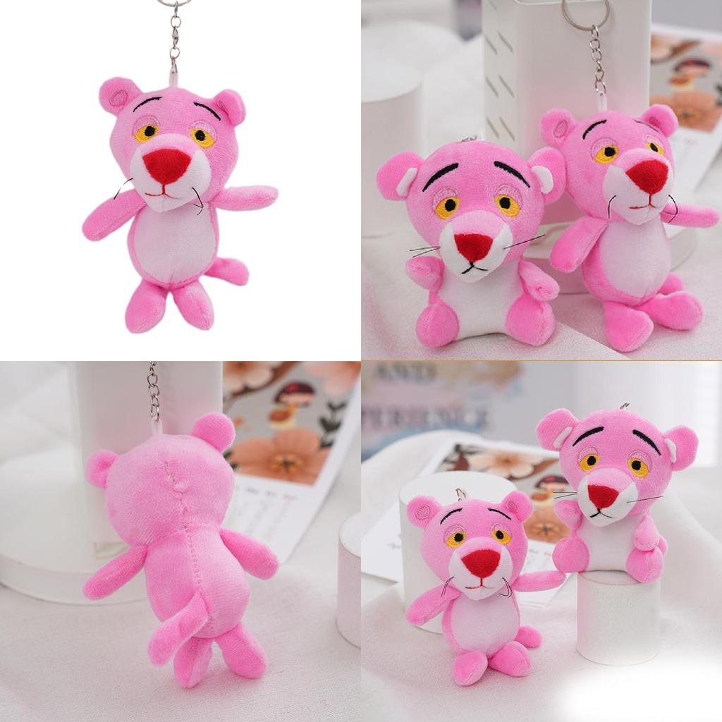 Niedlicher Pink Panther Plüschtier Schlüsselanhänger Entzückende Mini Stofftierpuppe für Mädchen