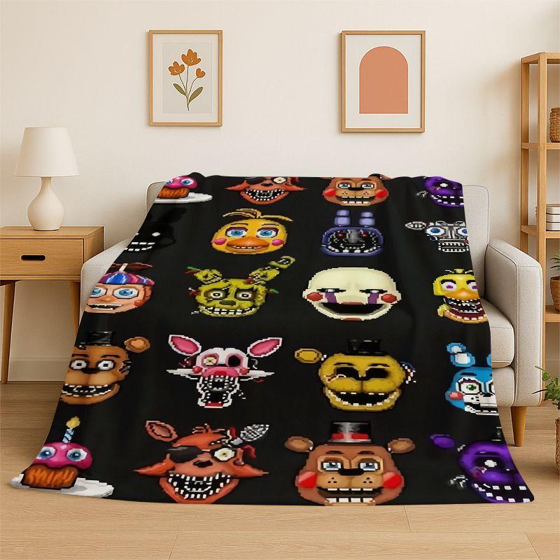 Horror Game F-FNAF Freddy Soft Flannel Throw Blanket,Warm Cozy Blanket for Bed,Couch,Sofa,Bedroom,Living Room,Travel,Picnic