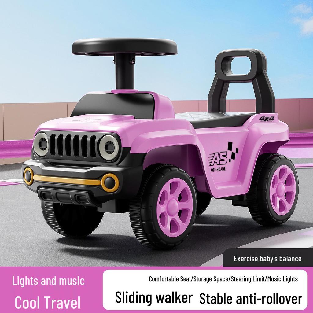 Children's Musical Scooter for Kids Aged 1-3: Four-Wheeled Wiggle Car Walker