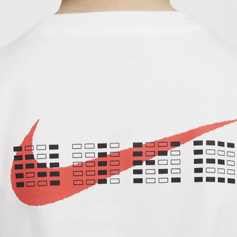 Nike T-Shirt With Logo Print Round Neck Casual Short Sleeve Kids tops White HM9280-100