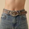 Spicy Girl Leopard Print Waistband PU Leather Men Belt Trend Y2K Belt  Male